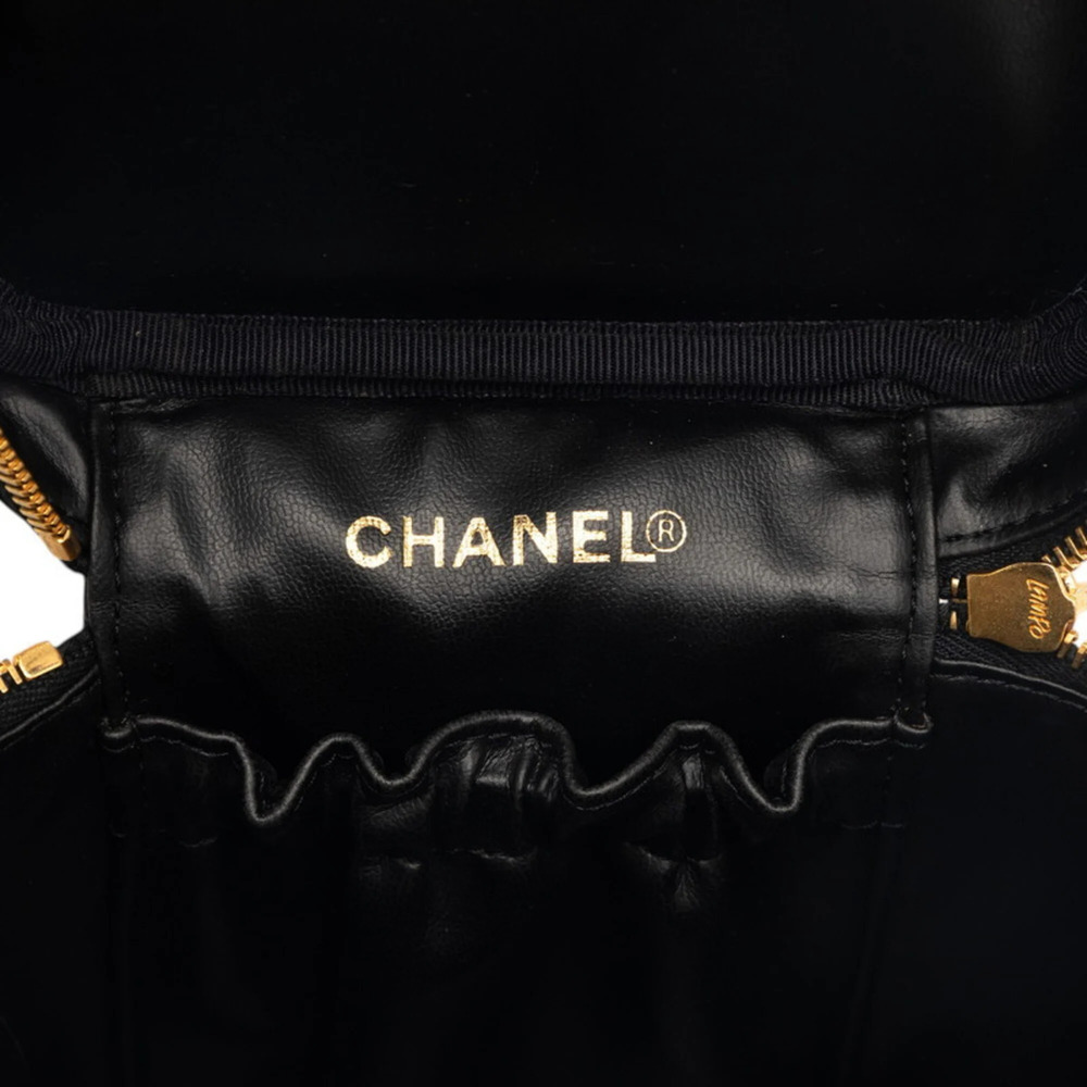 CHANEL Black Caviar Leather Logo Vanity Bag - Picture 5 of 6